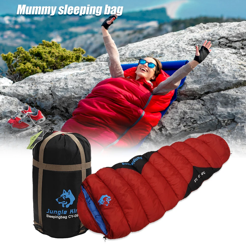 Outdoor Camping Sleeping Bag Mummy Sleeping Bag Quilt Cotton Warm Windproof with Small Pocket for Camping Hiking Outdoor