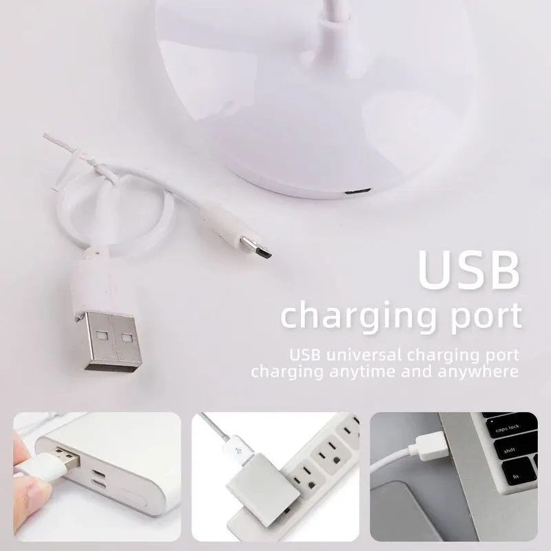 LED Desktop Desk Lamp USB Rechargeable Lighting Eye Protection Room Night Light Bedroom Bedside Student Reading Lamp