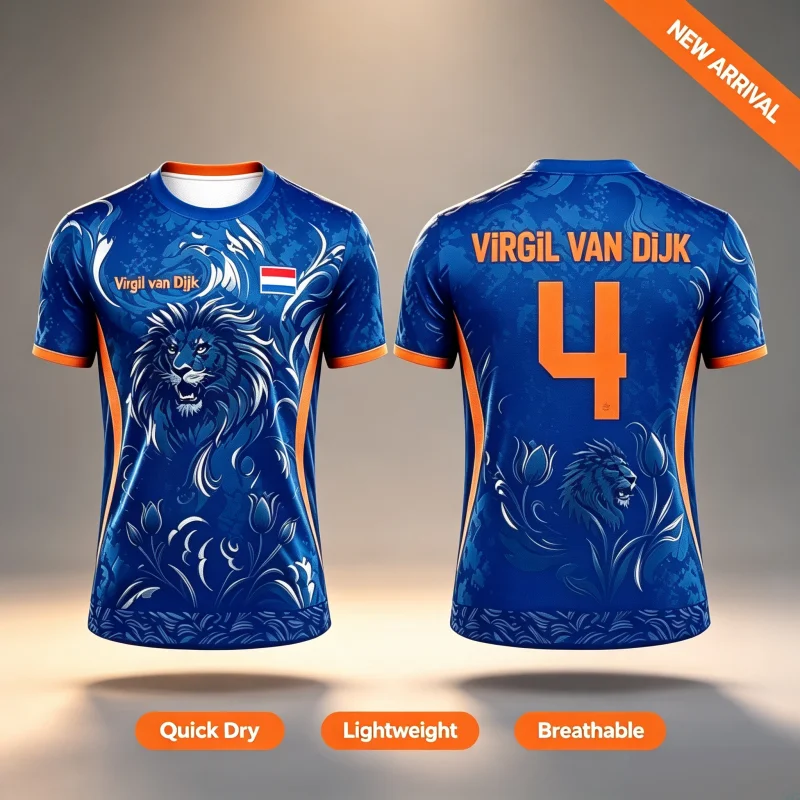 2026 New Quick Drying Dutch 3D Print Theme Football Sports Training Fan Surrounding T-shirt for Men  Parent-child Tops