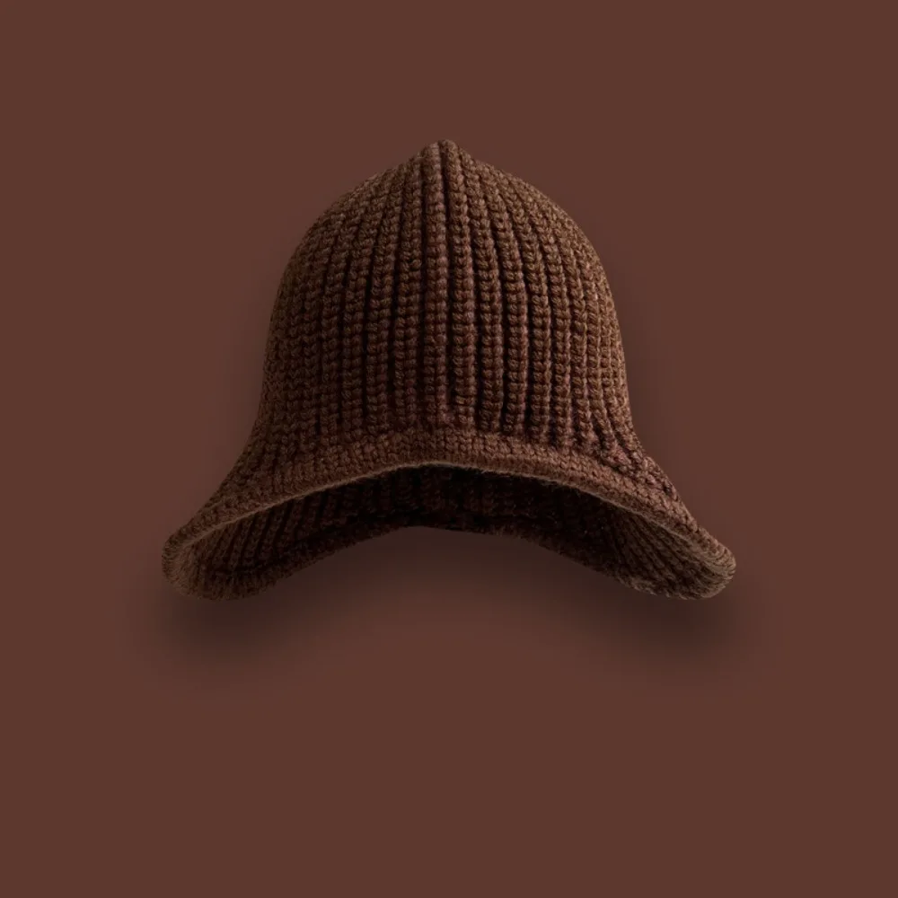 

Casual Versatile Winter Knitted Hat Ear Protection Solid Color Earflap Hat Coldproof Warm Overhead Cap for Women