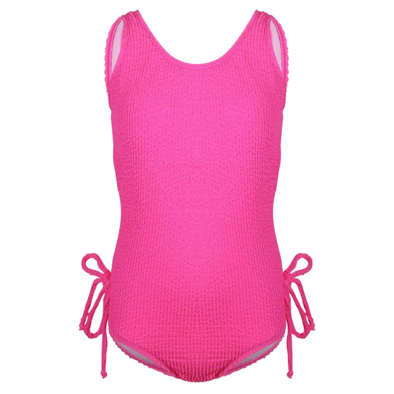 

New Children's Swimwear Solid Color One-Piece Swimsuit for Older Children Girls' Swimsuit