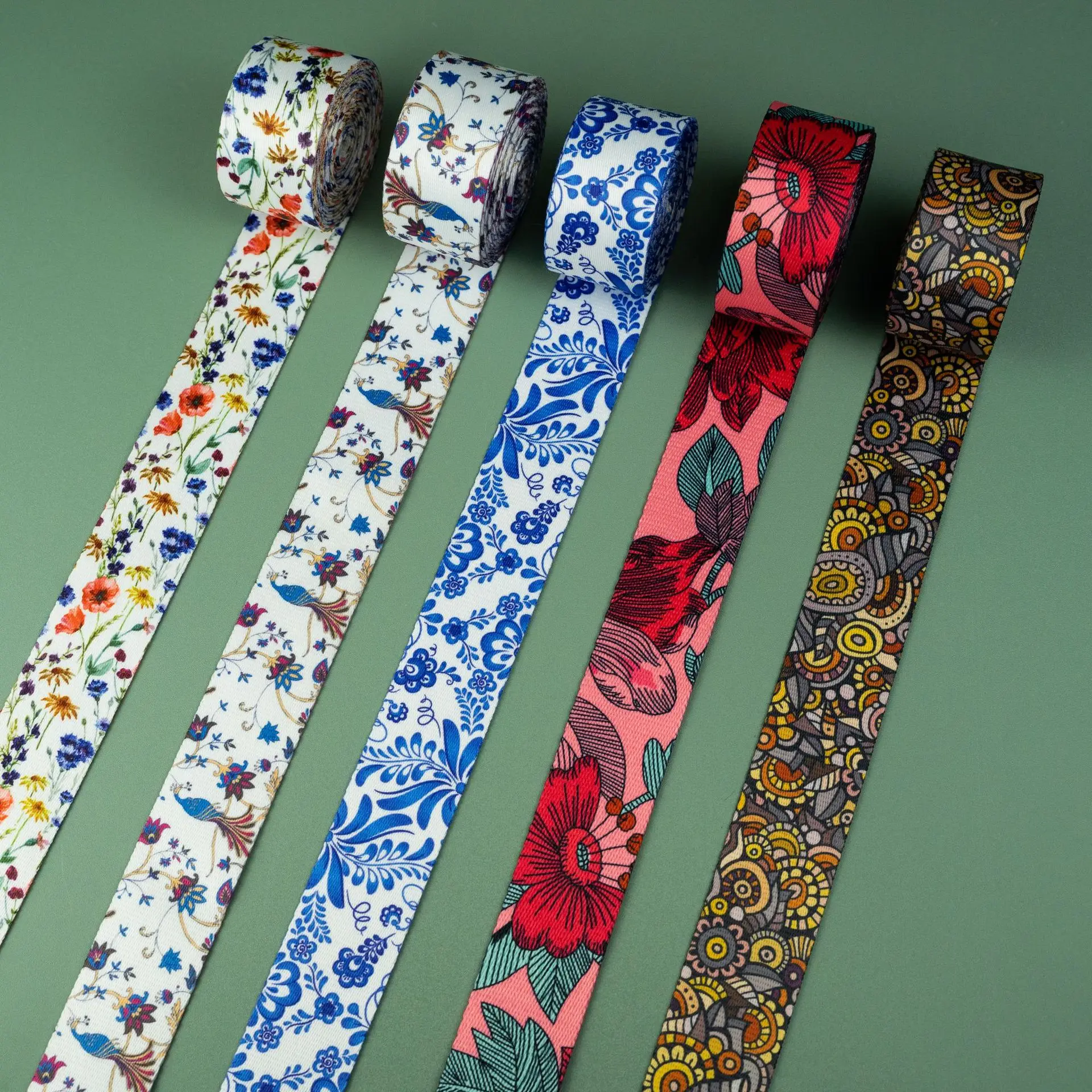 2Meter 38mm Printed Jacquard Webbing Tapes for Bags Strap Ethnic Ribbon Band Belt Bias Binding Clothes Sewing Accessories