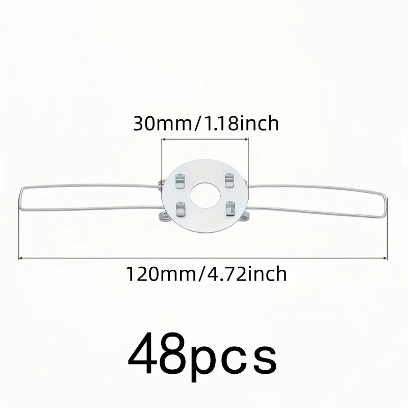 48 pcs 120mm Light Shade Fixing Springs, Sturdy Metal Material and Secure Clamping Force, ideal for DIY Illumination Projects