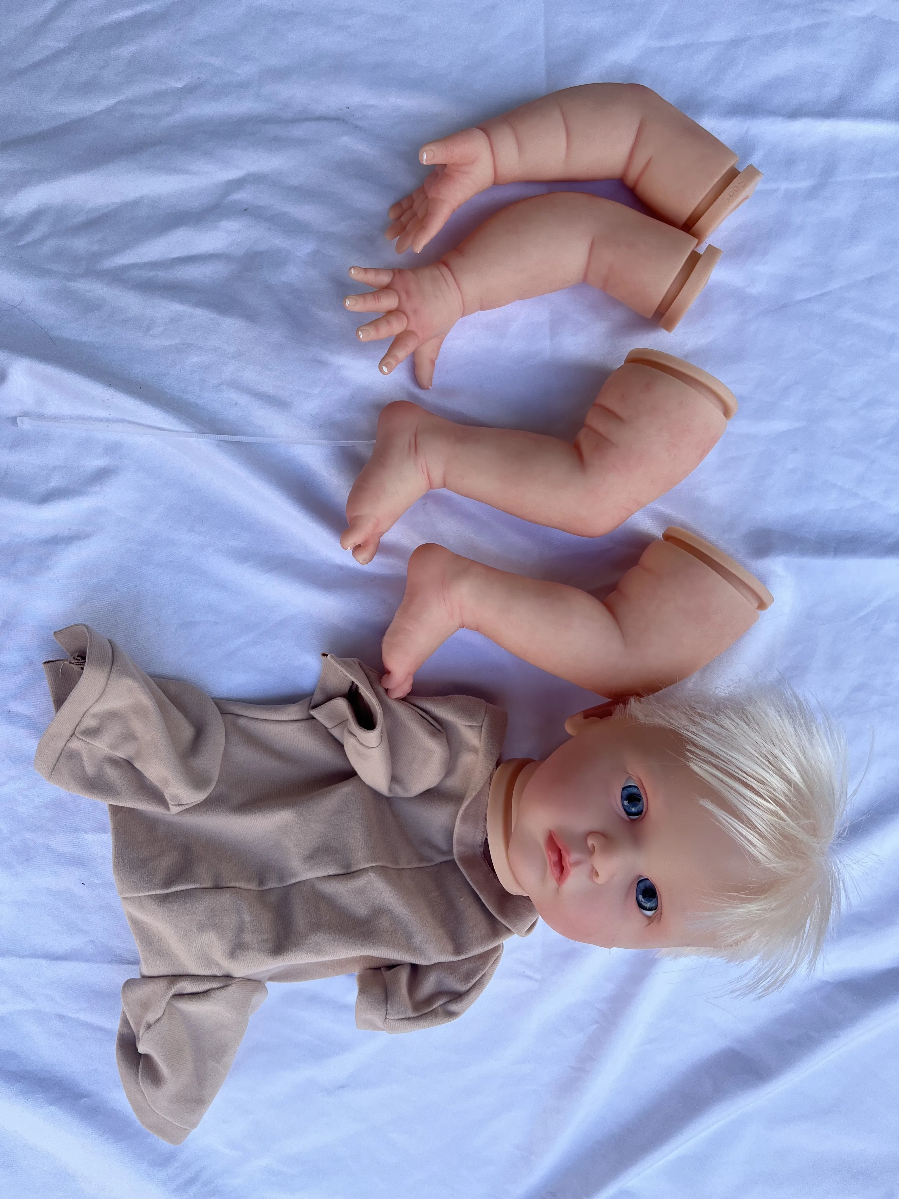 

FBBD Customized Limited Supply 24inch Reborn Baby Doll Mattia With Hand-Rooted Hair Painted Kit DIY Part Real Photos