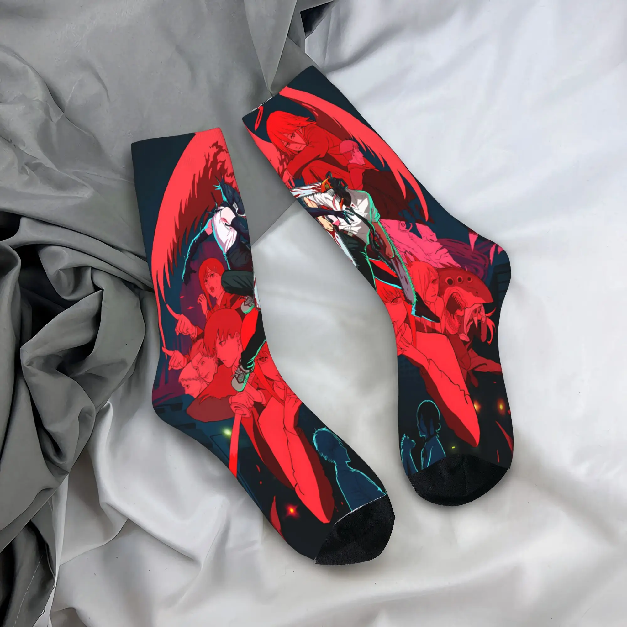 Chainsaw Man Socks Winter  Stockings Harajuku Men's Breathable Socks Design Skateboard Non Slip Socks