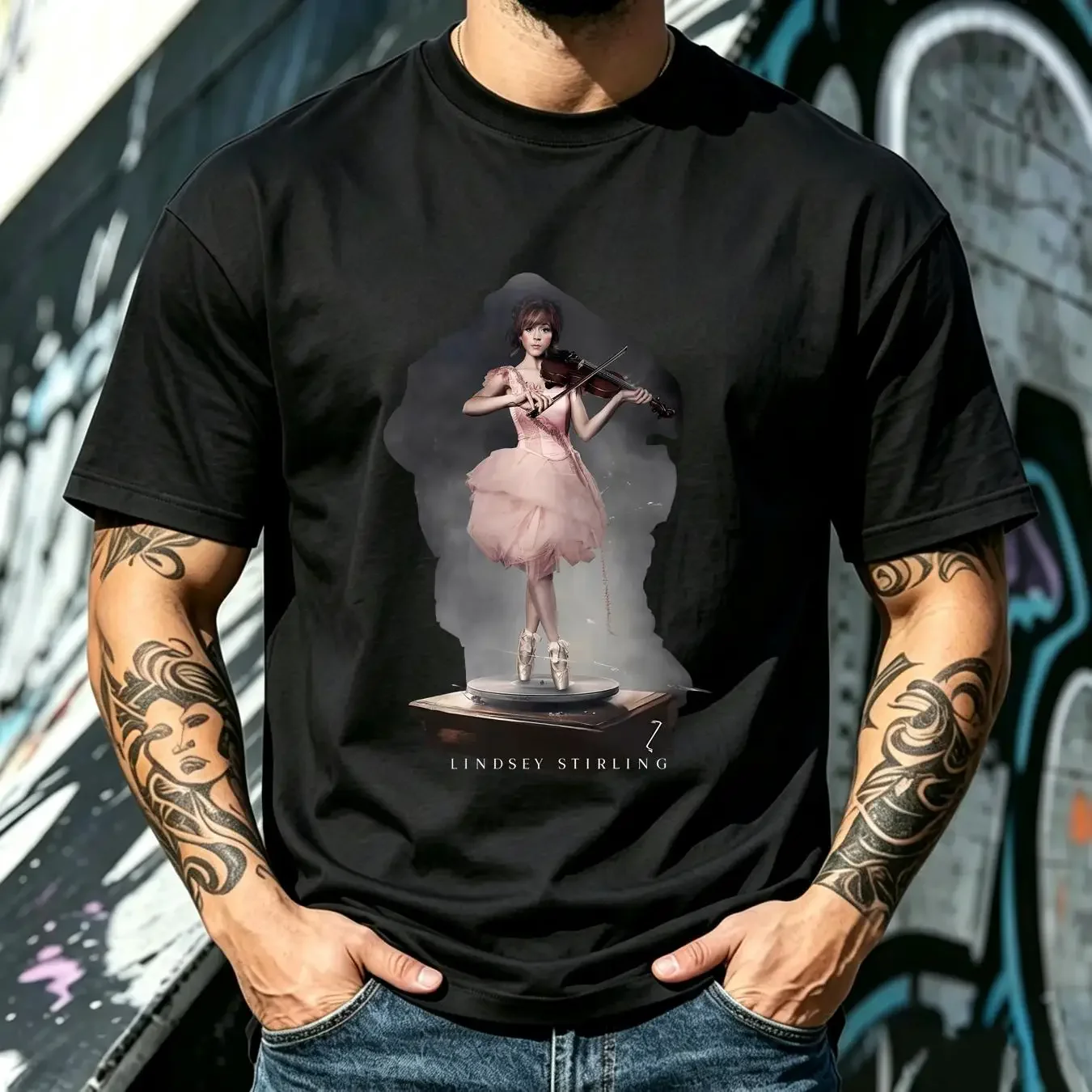 washed T Shirt Lindsey Stirling 2014 Shatter Me Tour Concert Women s XL vintage Washed Comfortable Unisex Soft