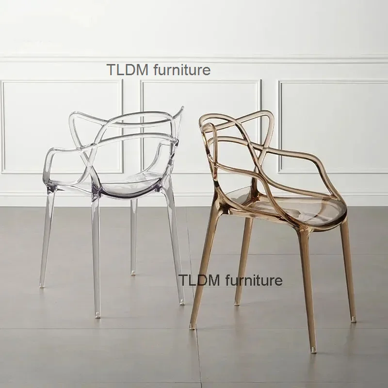 

Nordic Transparent Acrylic Dining Chairs Dining Room Furniture Plastic Crystal Chair Minimalist Single Creative Dining Chair