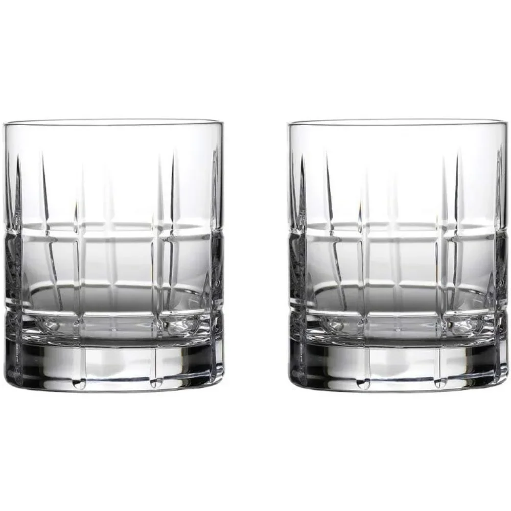 Goblet Glass Cup Set Short Stories Cluin Double Old Fashioned Aesthetic Glass Cups Kit Sets Set of 2 Luxury Crystal Cups Mug Tea