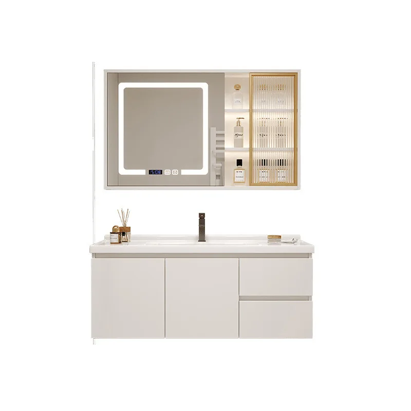 

New ceramic integrated basin, bathroom cabinet combination, solid wood modern simplicity, wash basin, washbasin