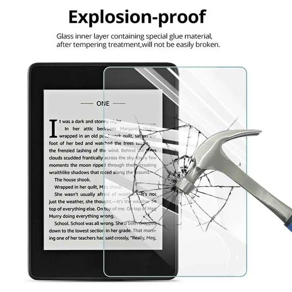 2 pacotes de protetor de tela HD anti arranhões 9H vidro temperado transparente à prova de choque para Kindle Paperwhite 12a geração/Colorsoft 7 polegadas 2024
