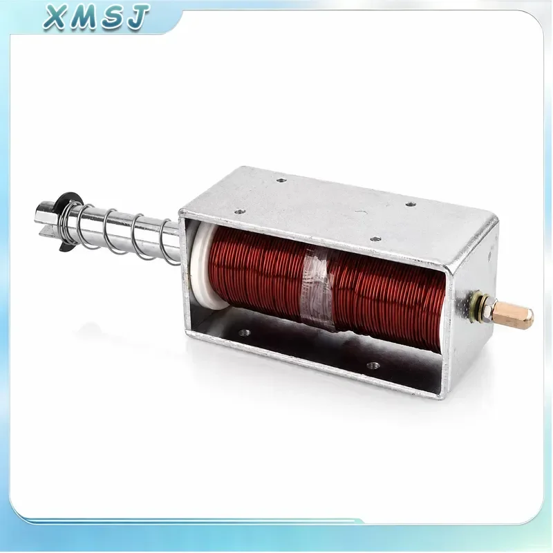 60mm Long Stroke Self Reset Push Pull Solenoid 15KG Thrust Linear Electromagnet DC12V/24V AC220V for Mechanical Actuation