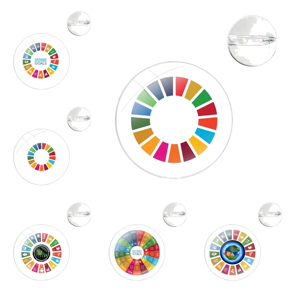 Pins Badge Metal Brooches For Clothes Backpack Decoration gift Un Sdgs Un Global Goals Logo United