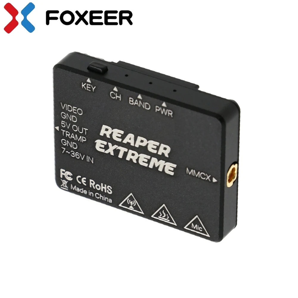 Foxeer Reaper Extreme 7 ~ 36V 2.5W 5.8G 40CH regolabile a lungo raggio Anti-interferenza FPV VTX microfono integrato per FPV Drone multirotore