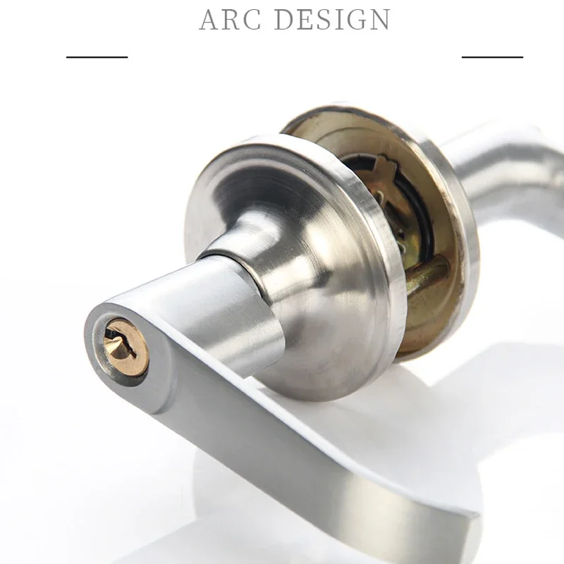 Three Bar Door Handle Zinc Alloy Indoor Door Handle Mute Handle Keyless Bathroom Handle