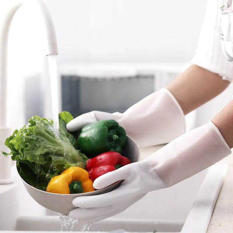 Waterproof Housework Cleaning Gloves Kitchen Cleaning Latex Laundry and Dishwashing Gloves Wearresistant Rubber Gloves