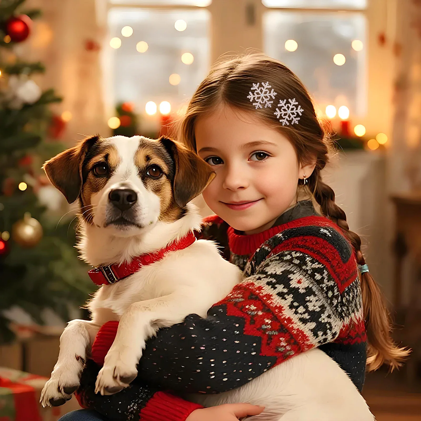 

8Pcs Christmas Hair Clips Snowflake Design Alloy Barrettes Pretty Hairpins for Holiday Party Daily Wear Cosplay