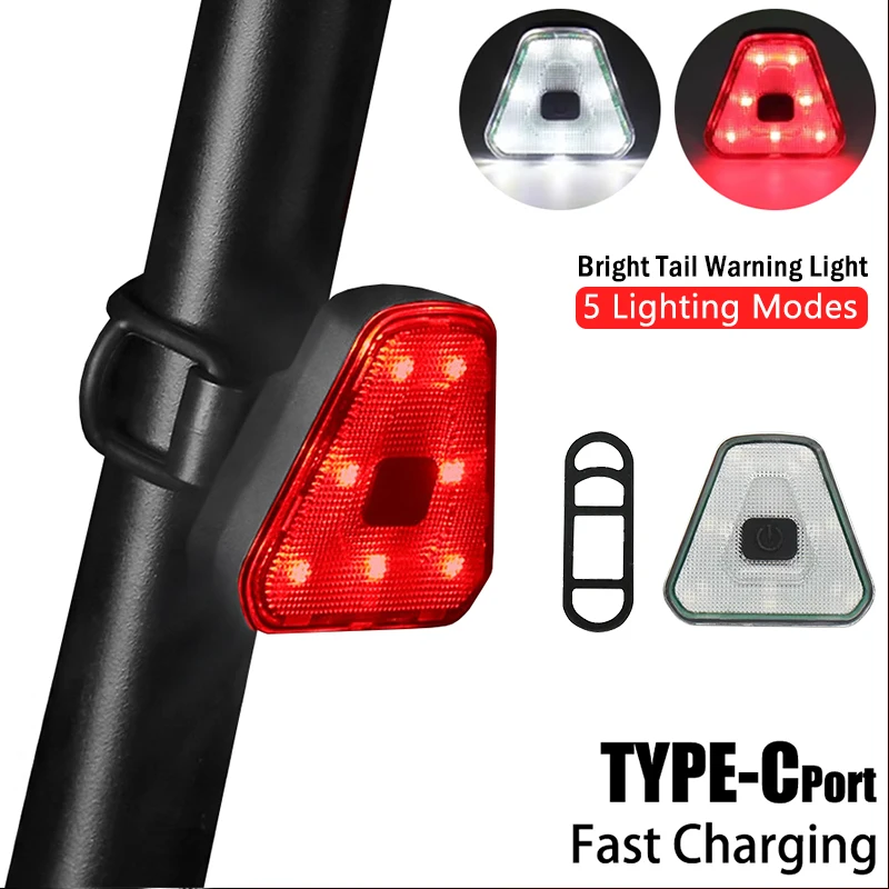 Ultralight Bike Warning Rear Light 5 Lighting Modes MTB Cycling Tail Light Waterproof Night Riding Safety Warning Taillights