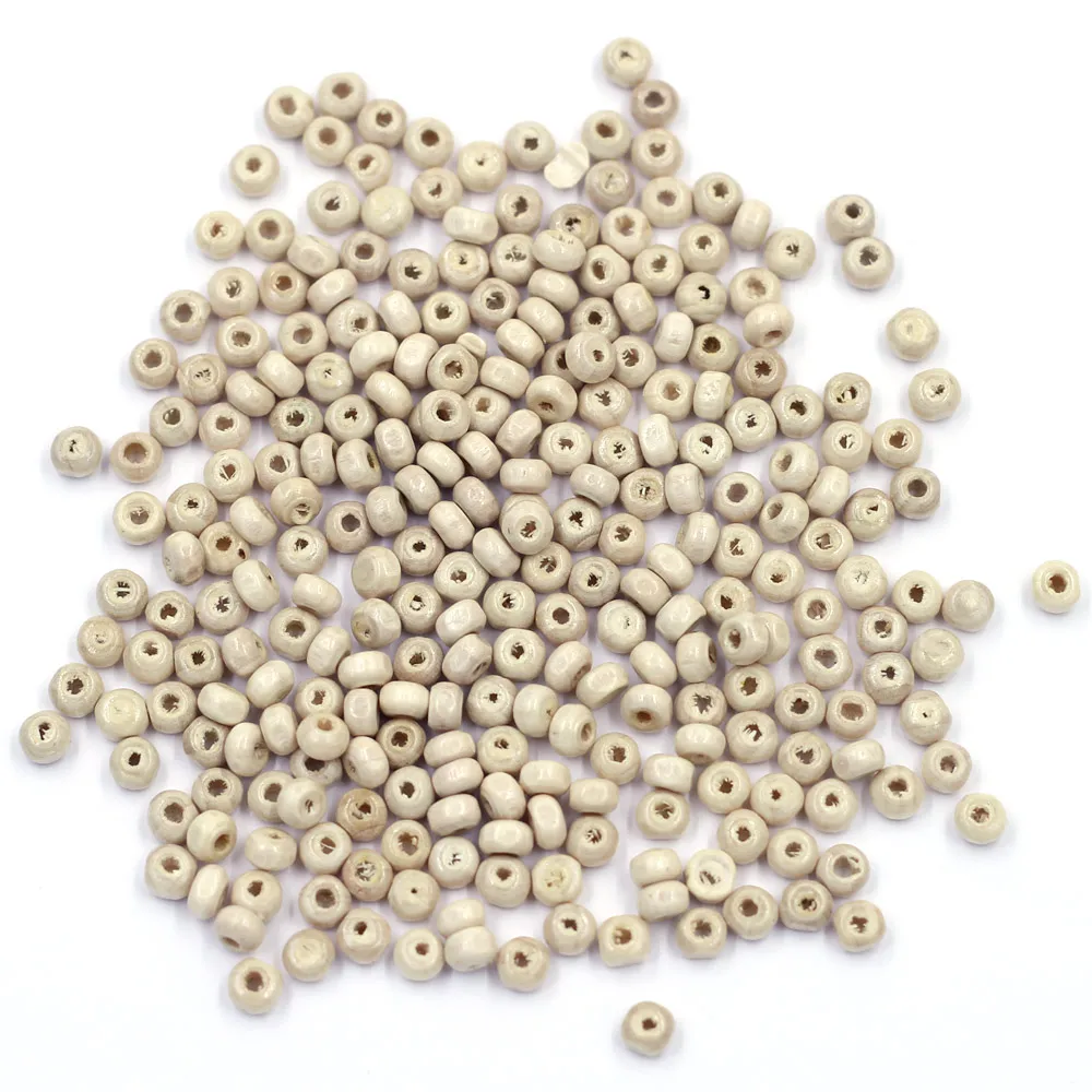 900 Stück Holz Spacer Perlen lose Samen Holz winzige runde bunte niedlich für Armbänder Handwerk 4,5mm Durchmesser. – Detail 10