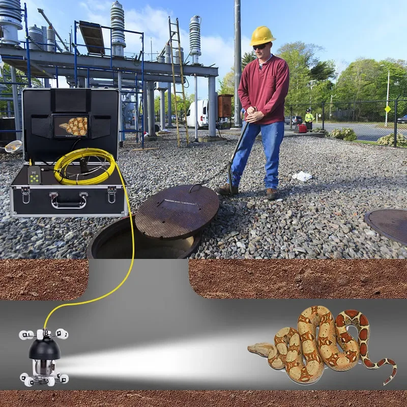 7 인치 파이프 검사 비디오 카메라 50M 케이블 360 도 회전 파이프 라인 내시경 배수 하수도 파이프 검사 시스템 WP70D, 파이프 검사 내시경 배수관 하수도