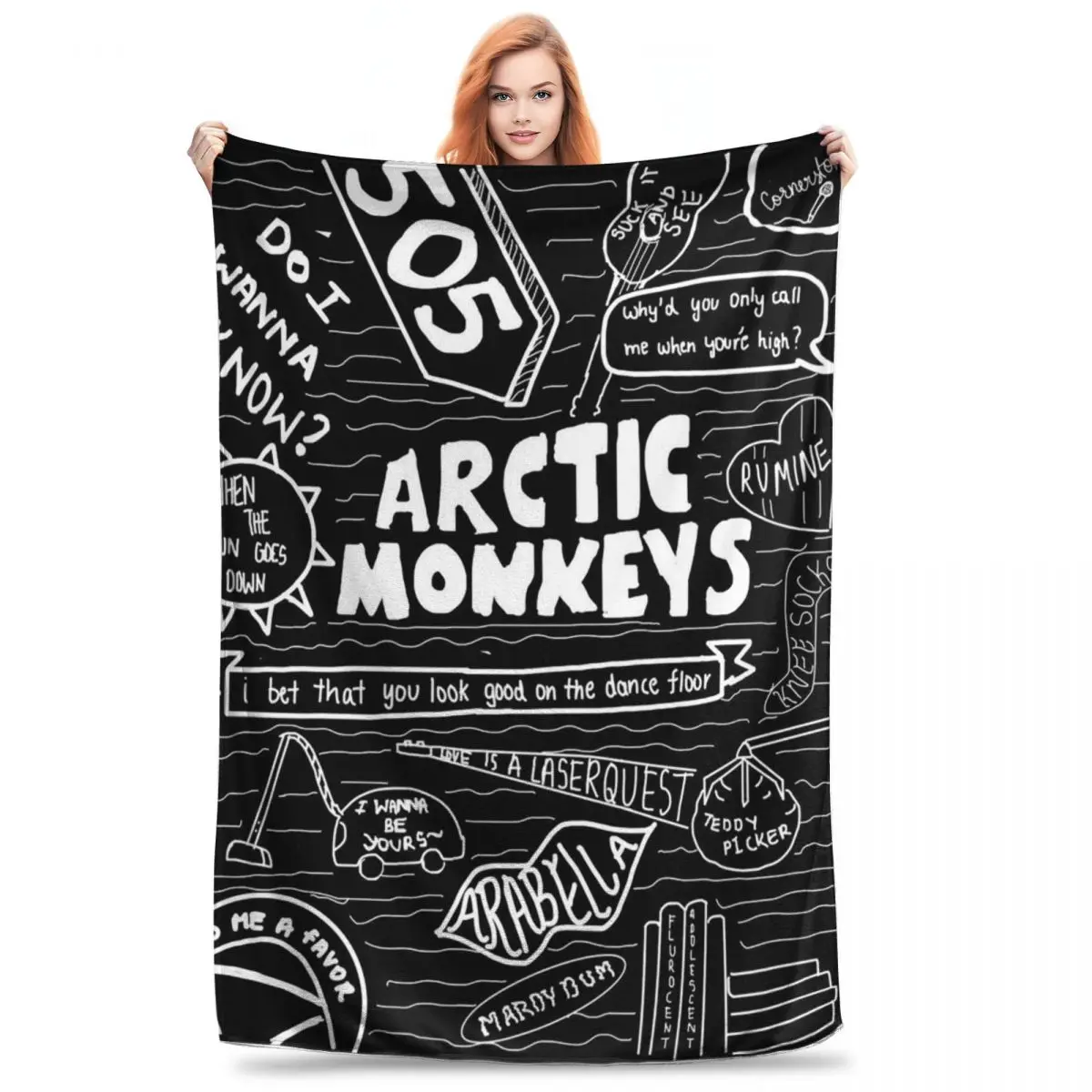 

Arctic Monkeys Gift Blanket For Men Women Cozy Soft Throw Blankets for Bed Multiple Sizes