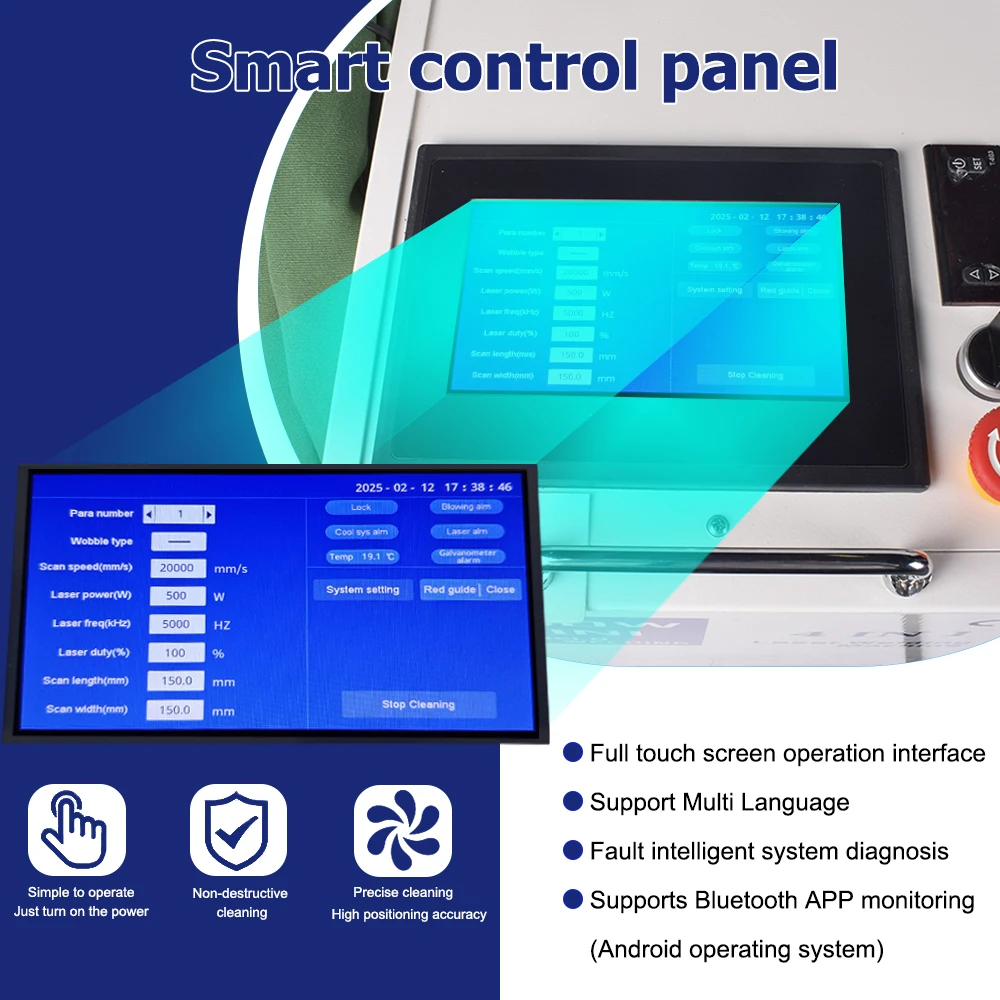 1500W Laser Cleaning Machine Rust Removal Cleaning Oil Paint Cleaning Width 300MM for Metal Rust Removing 1500W Laser Cleaner