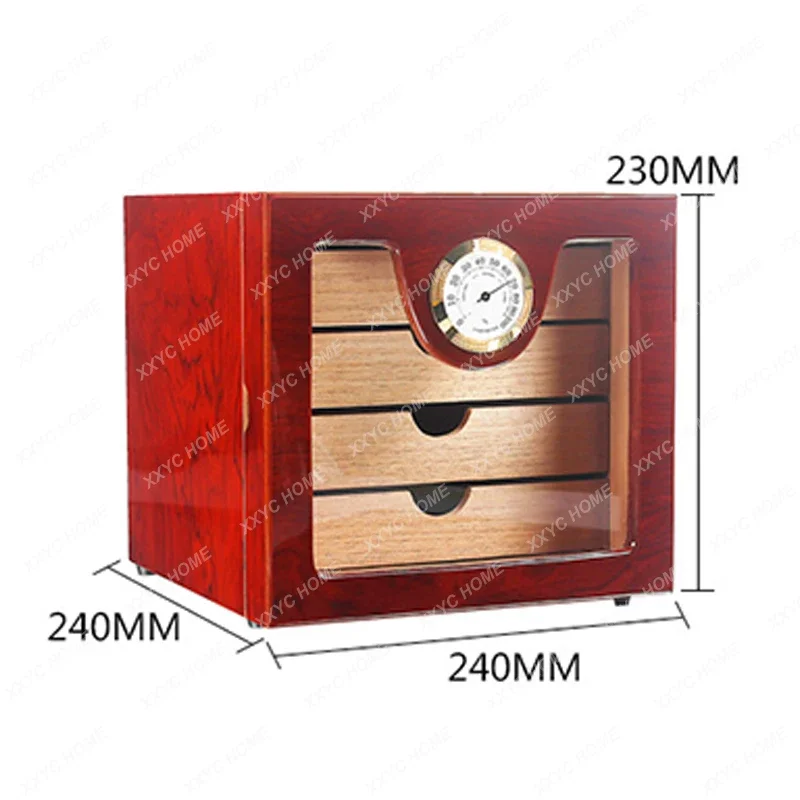 1PC Wooden Cedar Cigar Humidor LF-1005 Rosewood Grain Small Four-layer Piano Painted Cigar Humidifier Box