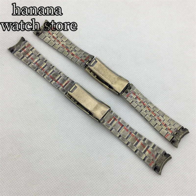 Ремешок из нержавеющей стали 904, 20 мм, стальной ремешок с медным золотом. Ремешок с складной пряжкой для использования в чехлах от 36 до 40 мм.