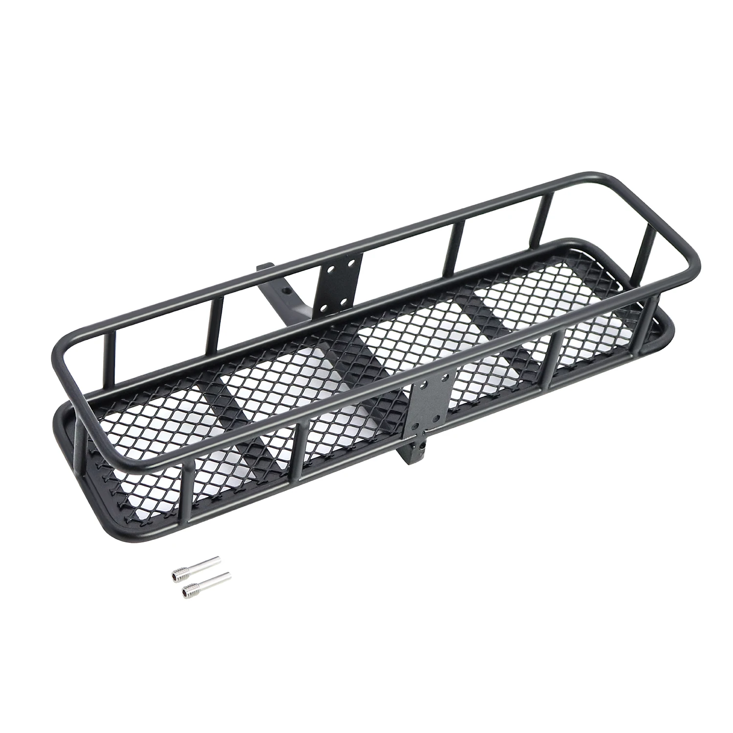 Metal Rear Tire Rack Hitch Cargo Carrier Spare Luggage Basket Suspension for 1/10 Axial SCX10 TRX4 D90 90046 TF2 RC Crawler Car