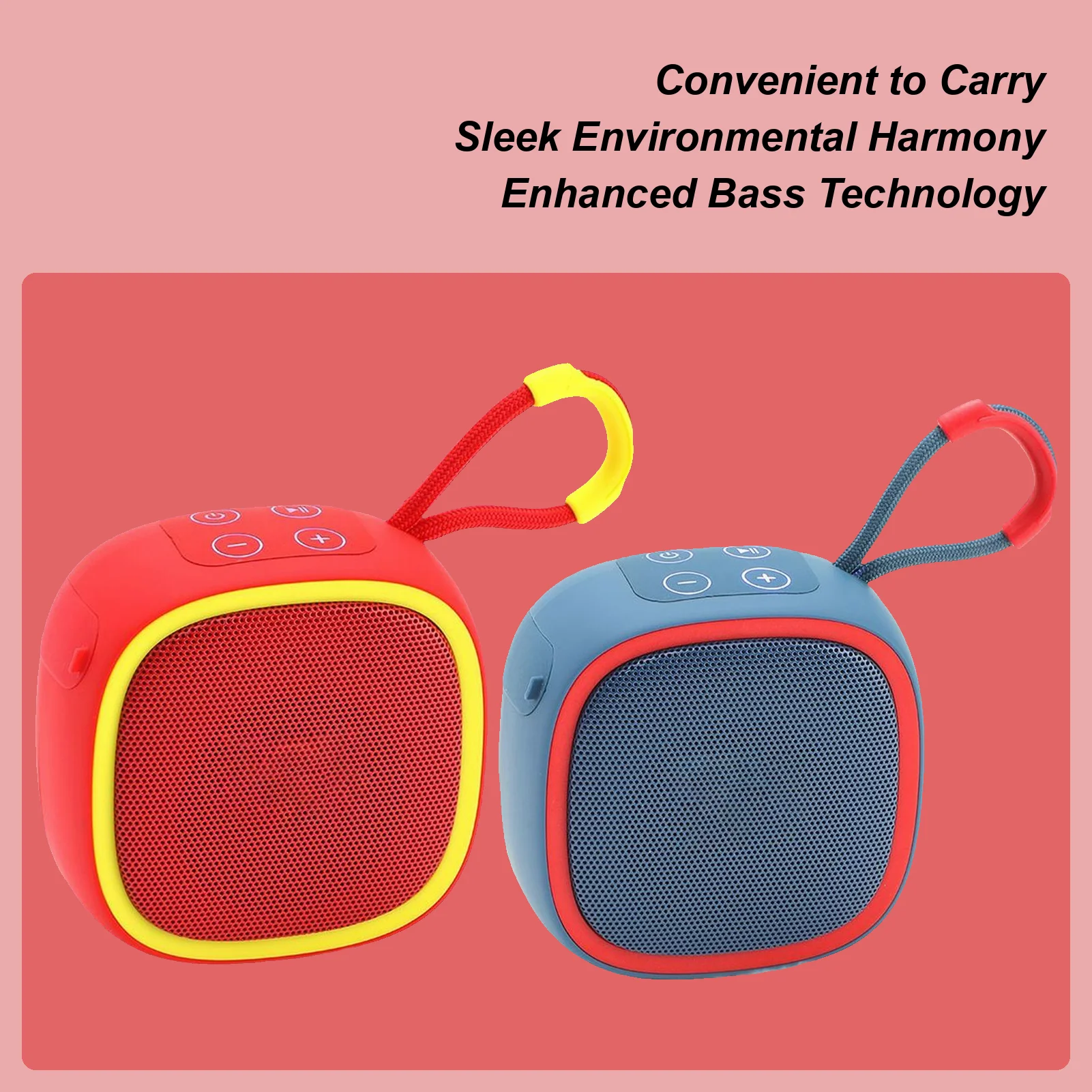 Altavoces inalámbricos portátiles, altavoz compacto resistente al agua con mango, sonido estéreo, dispositivos tecnológicos electrónicos ligeros para viajes