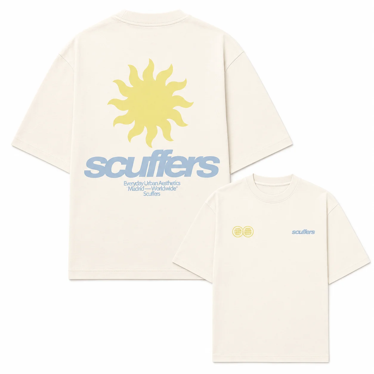 Spanisches Niche-Streetwear-T-Shirt mit Sonnen-Logo, doppelseitig bedruckt, Unisex, locker geschnitten, Oversized, Harajuku-Streetwear, Baumwolle, Sommer-Grafik-T-Shirt – Detail 21
