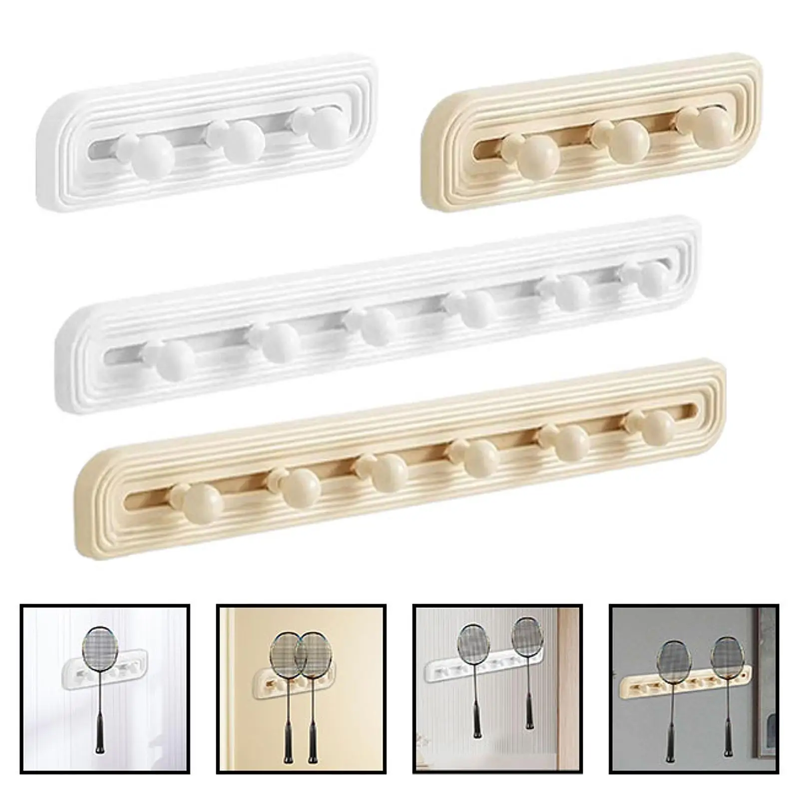 

Настенная стойка для ракеток, многофункциональная, простая установка, универсальный держатель для теннисного весла для игровой комнаты, спальни, гаража, домашнего тренажерного зала