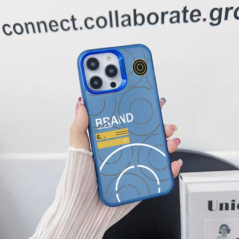 Phone Case IMD For IPhone 17 16 e 15 14 13 12 XS Pro Max Plus 11 Fashion Matte Laser Gradient Cover I-Island-S-Stone Luxury Mult - náhled 3