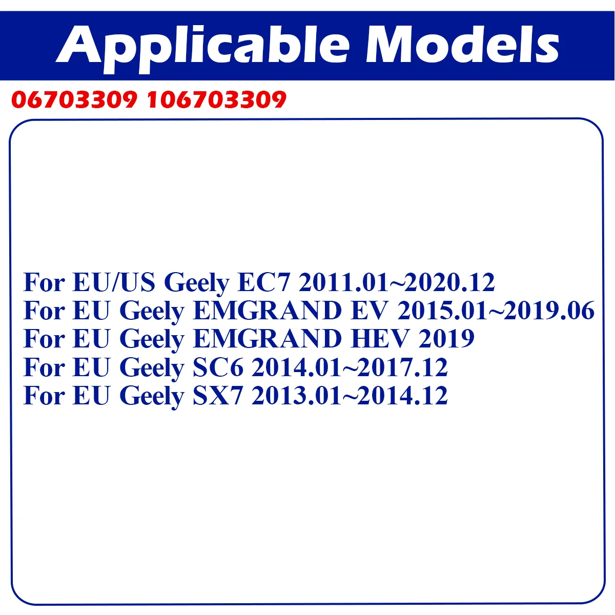 06703309 TPMS Tire Pressure Sensor For Geely EC7 2011-2020 EMGRAND EV 2015-2019/6 EMGRAND HEV 2019 SC6 2014-2017 SX7 2013 2014