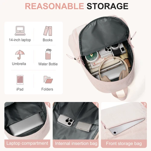 Imagen 2 del producto Mochila escolar para adolescentes, niñas y niños, bolsa para ordenador portátil, se adapta a viajes universitarios de 15,6 pulgadas, mochila duradera para estudiantes de moda de ocio para mujeres