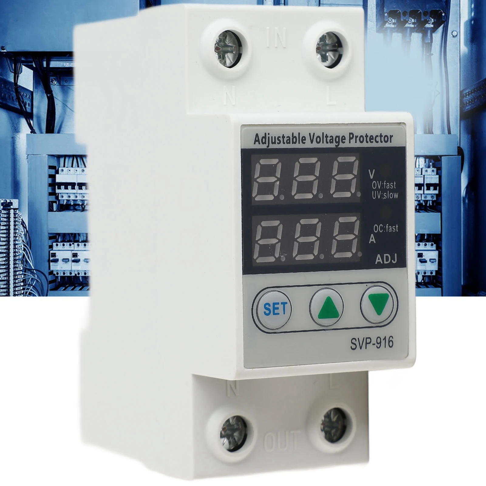 

Current Overvoltage Intelligent Single Phase Adjustable Over Voltage Under Voltage Current Protector 230VAC Voltage