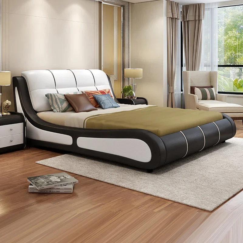 #*a forBlack Waterproof Simple Bed Double Home Modern Design Bedding Bed Sleeping European Style Muebles Para Dormitorio Furnitu