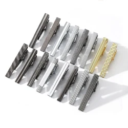 Classic Versatile Men's 4cm Short Fashionable Tie Clip Gold Silver Narrow Tie Personalized Style Accessory