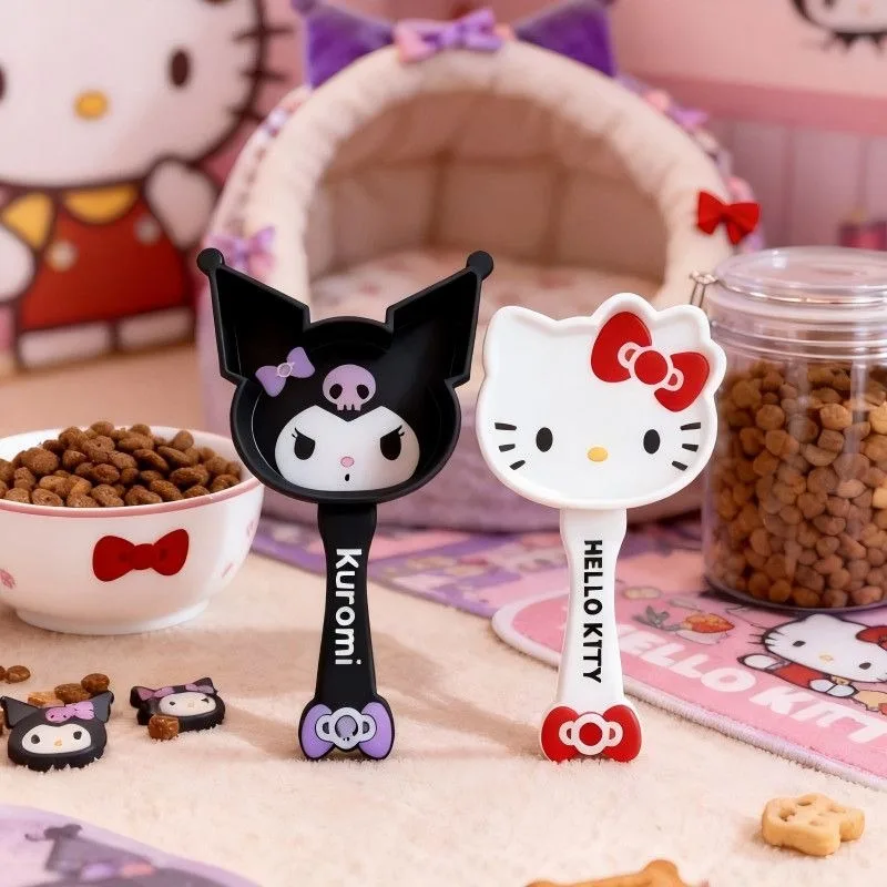 Cute Kuromi Print Pet Food Scoop for Women Girls Kawaii Cartoon Large Capacity Measuring Spoon for Dog Cat Dry Food wholesale