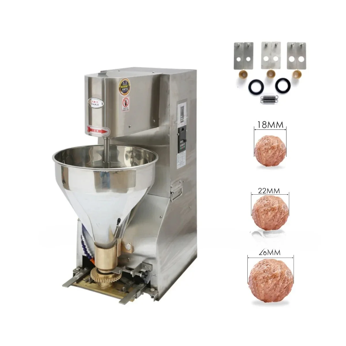 

1100W Table Top Automatic Meatball Making Machine Fish Pork Beef Meat Ball Maker Forming Machine With 18mm 22mm 26mm Moulds