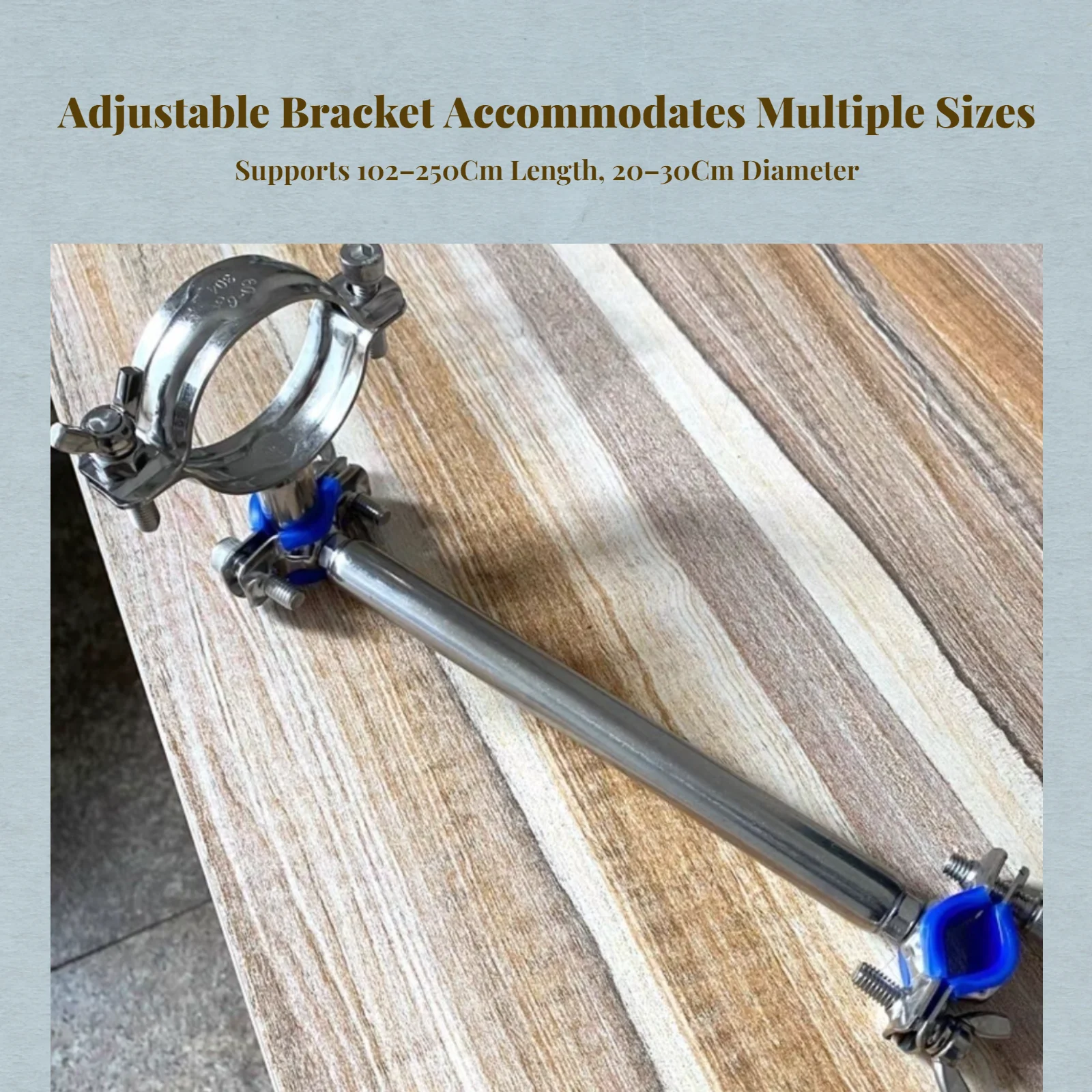 

Регулируемый двойной кронштейн из нержавеющей стали, полированный