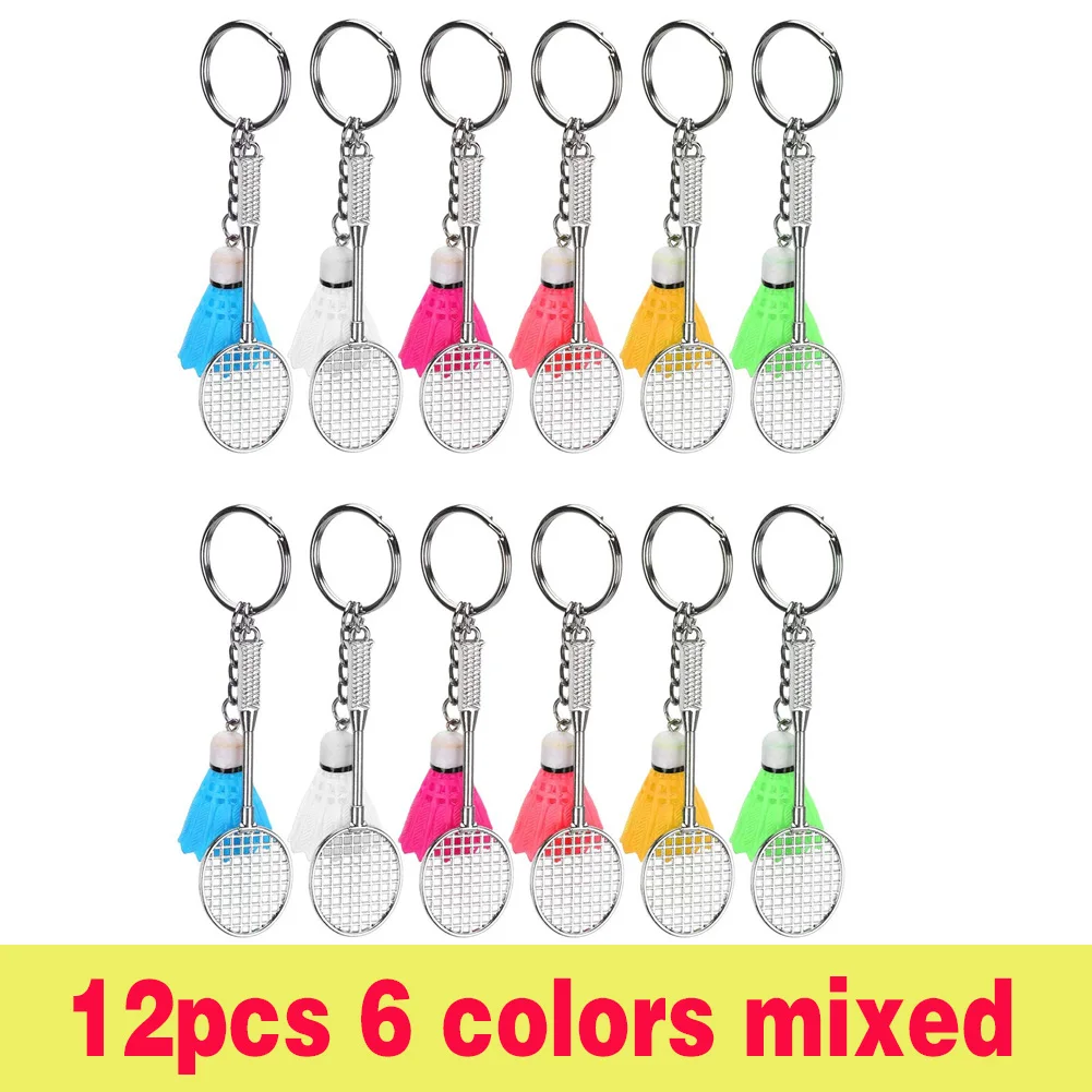 

12Pcs Badminton Model Keychain Creativity Bag Pendent Shuttlecock Souvenirs Prize Car Ornament Key Jewelry Accessories Gift