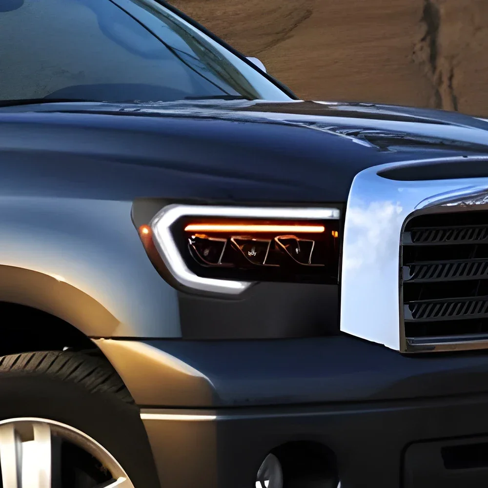 

Автомобильные фары для Toyota Tundra Sequoia 2007-2013, светодиодные передние лампы автомобиля в сборе, обновление динамических 3 линз проектора, аксессуары