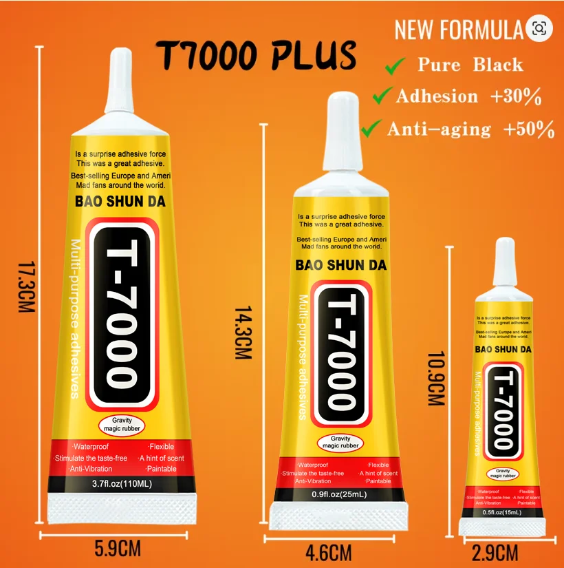 لاصقة لينة قوية لإصلاح الهاتف المحمول B7000 ، لاصقة شفافة T7000 ، لاصقة سوداء متعددة الأغراض لـ DIY #3
