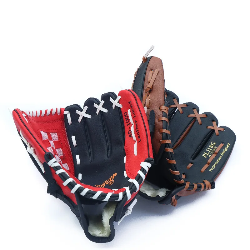 Baseball Gloves Thickened Adults Softball Protective Catcher Gloves 12.5 Inches PVC Wear-resistant Sports Hand Protective Gear