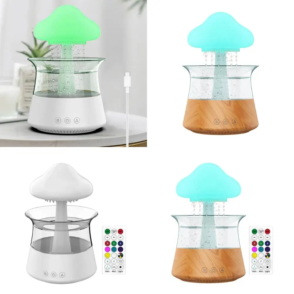 Diffusori di oli essenziali per pioggia di funghi Diffusore di fragranze con luce notturna colorata Allevia l'affaticamento Decor Camera da letto