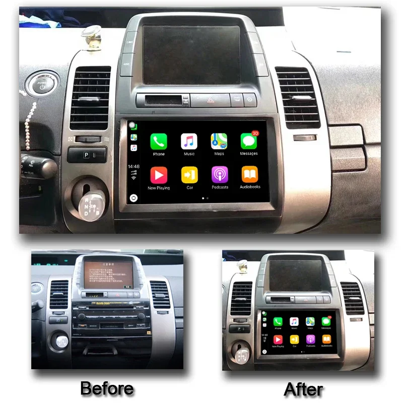 2 DIN 8G+128G Android 13 Car Radio Multimedia Player Auto Carplay GPS Navigation HD IPS NO DVD for Toyota Prius 2002 -2009 2006