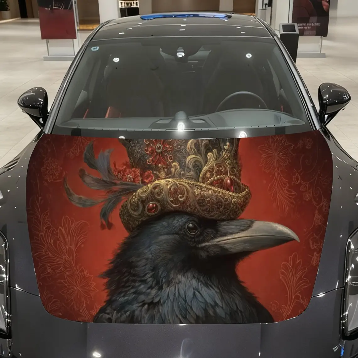 

Crow Duke Car hood packaging sticker, PVC material, self-adhesive waterproof, anti-slip paint, car exterior decoration accessori