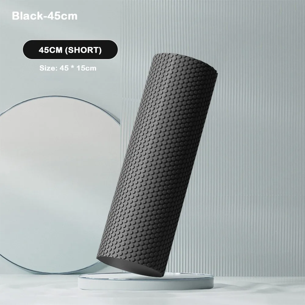 

Прочный 30/45 см пенопластовый валик для пилатеса, черный однотонный пенопластовый валик для йоги, портативное оборудование для фитнеса для женщин/мужчин