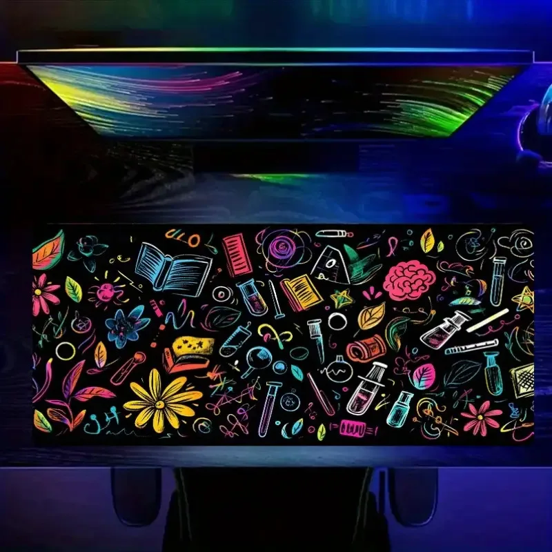 

Graffiti Science Pattern Mouse Pad Gaming Desk Mat Non Slip Rubber Base Large Mouse Pad for PC Laptop Keyboard Office