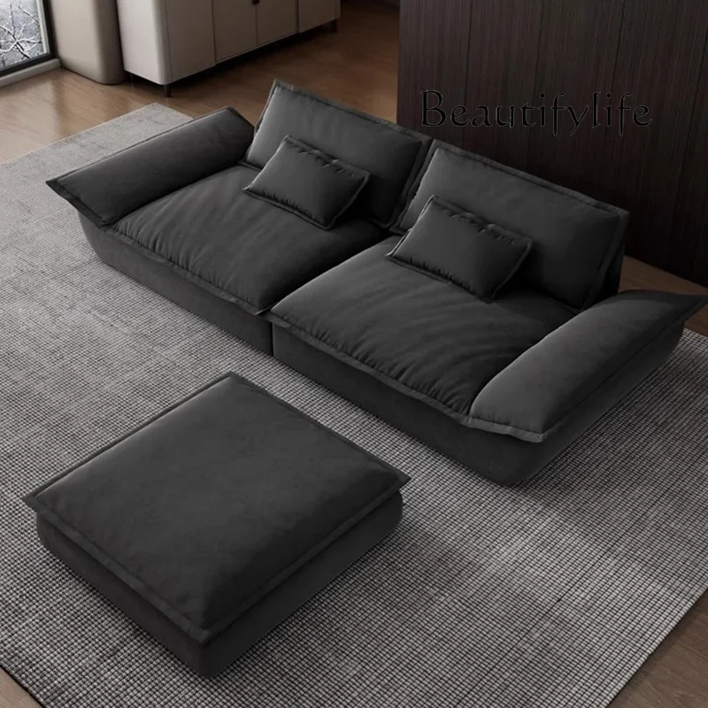 Modern simple down technology cloth sofa Italian matte cloth sofa super wide